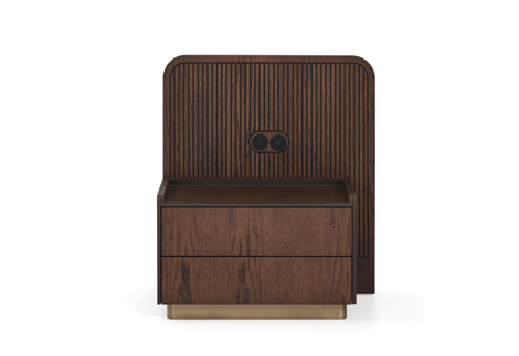 Modis Antik Short nightstand with back panel