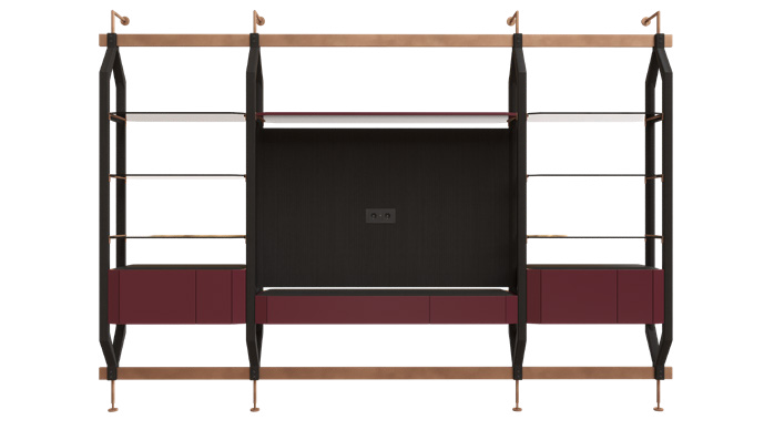 Modis Aspendos Bookcase with tv unit (fix to wall)