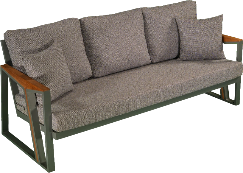 Vero Aluminum Three-seater sofa
