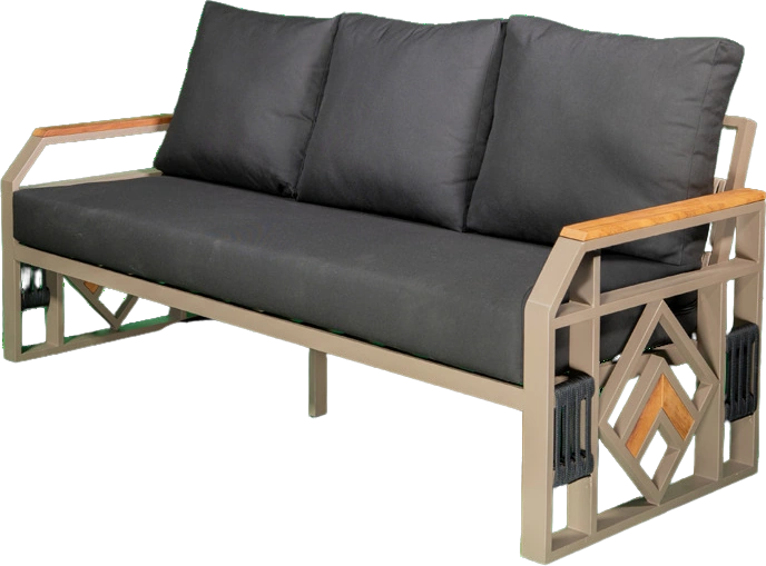 Lale Aluminum Three-seater sofa